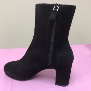 Gianella Block Heel Black Suede Bootie from Stuart Weitzman